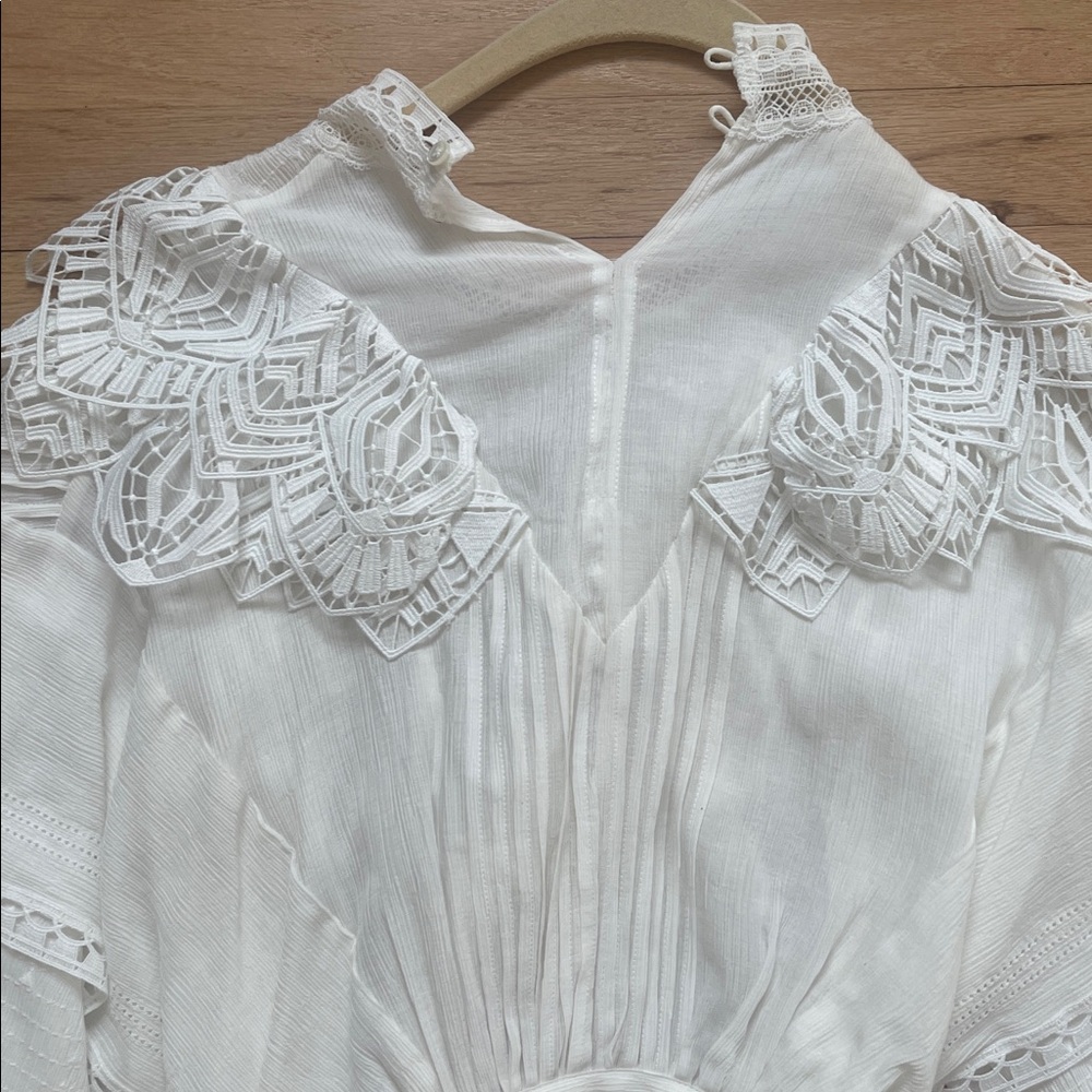 IRO White Textured Blouse lace size S - Picture 8 of 12